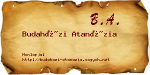 Budaházi Atanázia névjegykártya